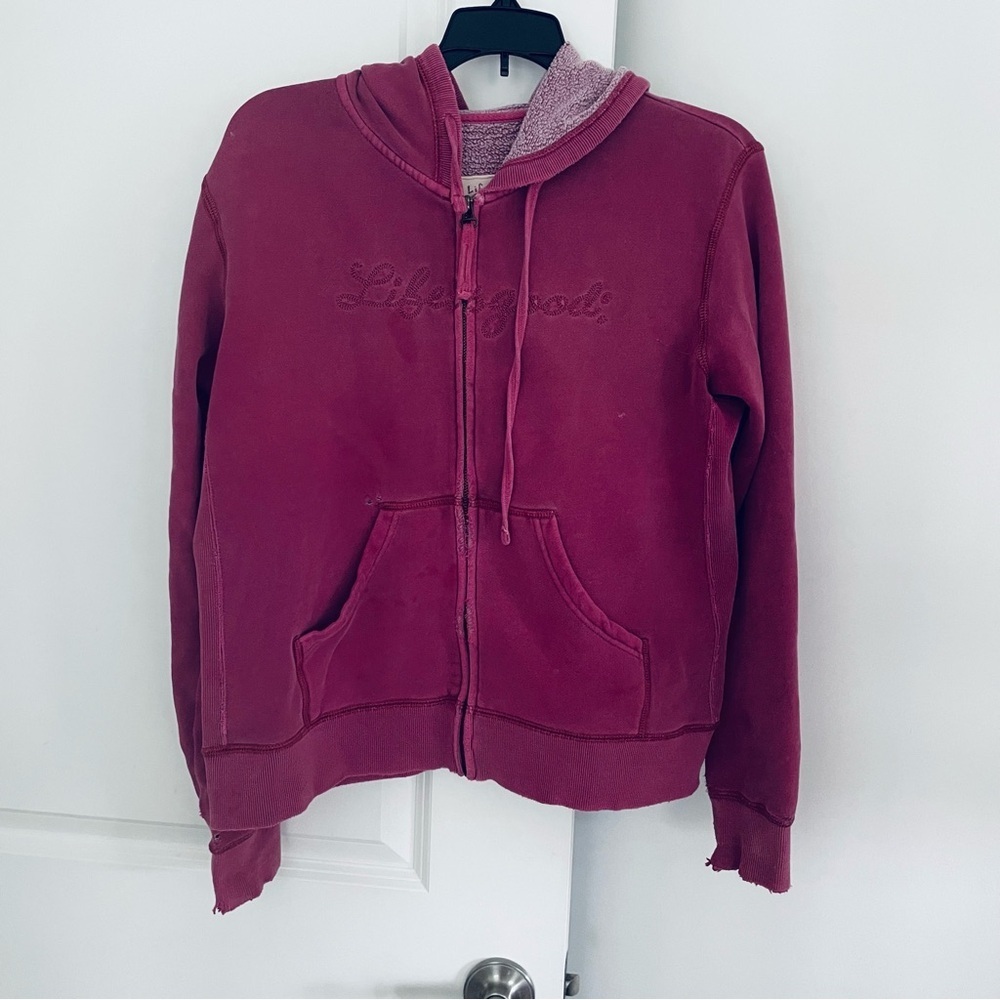 Life is Good Pink Full Zip Hoodie with Pockets - Picture 11 of 14
